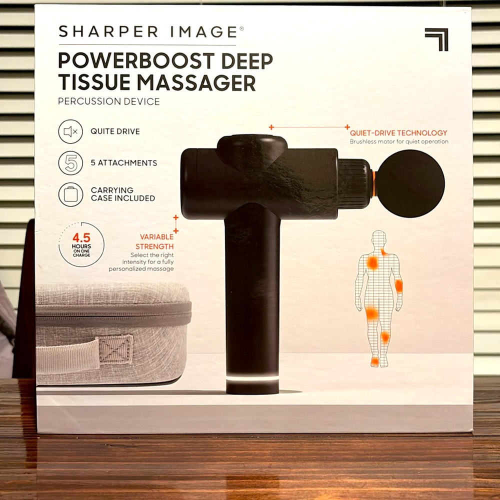 Sharper Image Black Powerboost Deep Tissue Massager